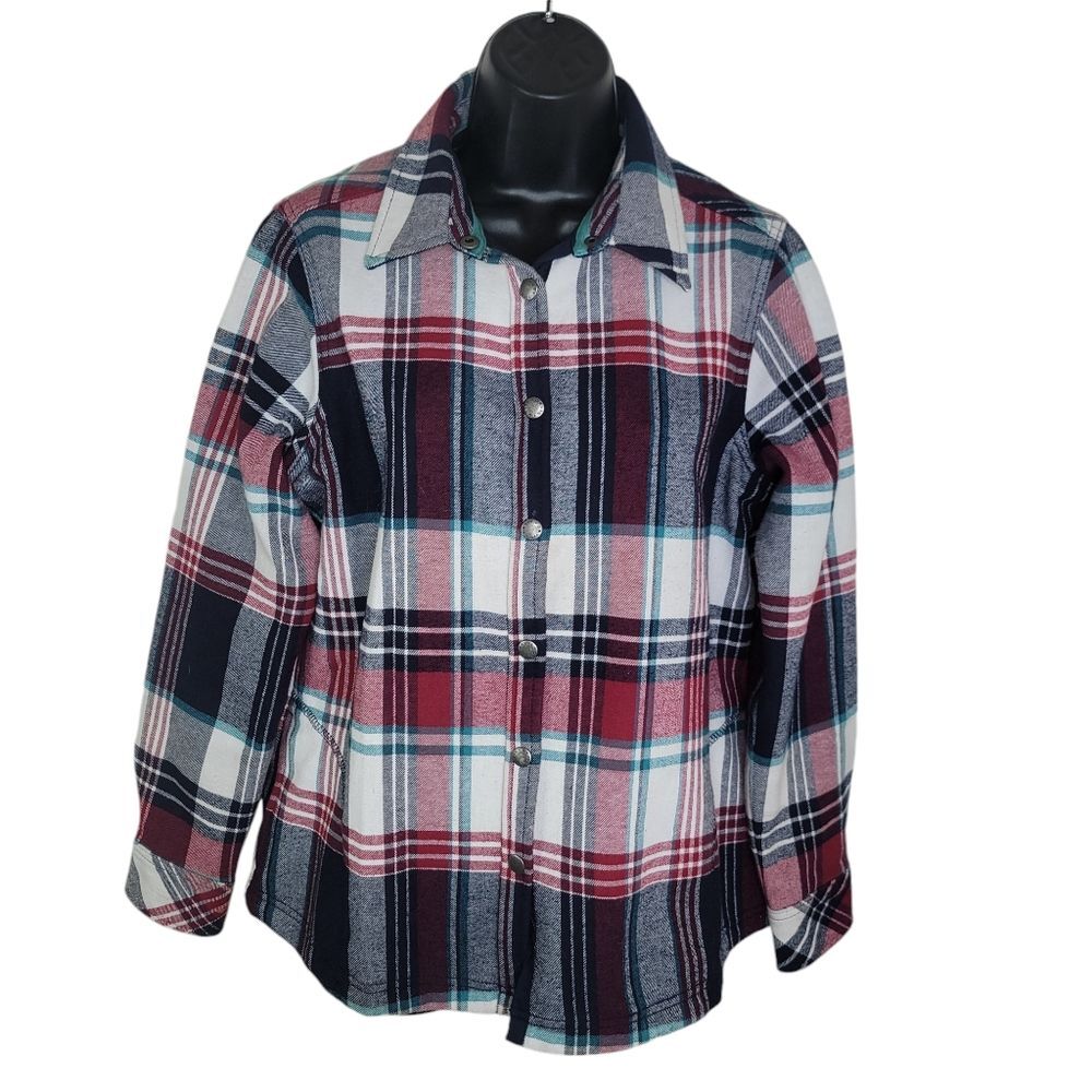 Orvis plaid brushed fleece lined Shacket Jacket Size Medium